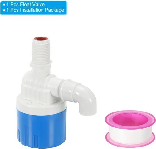 Vista 3 de PATIKIL Válvula de control de nivel de agua automática de 1/2", válvula de flotador automática de agua de entrada superior de plástico Válvula