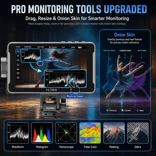 Vista 6 de VILTROX DC-550 Pro ii 5.5" 1400 Nits 4K60 HDMI 2.0 Monitor de cámara