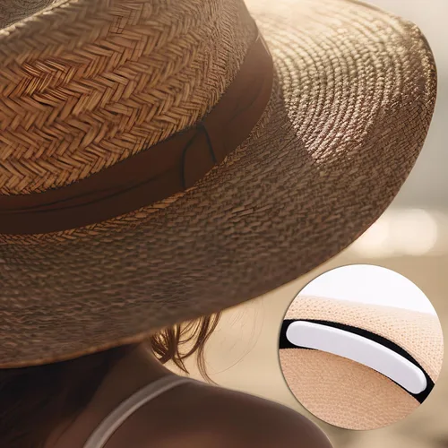Vista 7 de Inserto reductor de tamaño de sombrero, espuma autoadhesiva ajustada para sombrero, reductor de tamaño de gorro, cinta ajustadora de ajuste de Negro