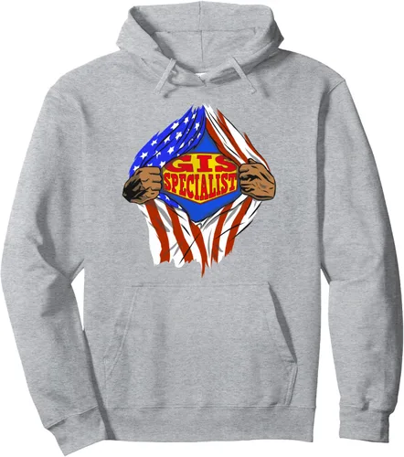 Vista 3 de Divertida sudadera con capucha Super Gis Specialist Hero Job, Negro