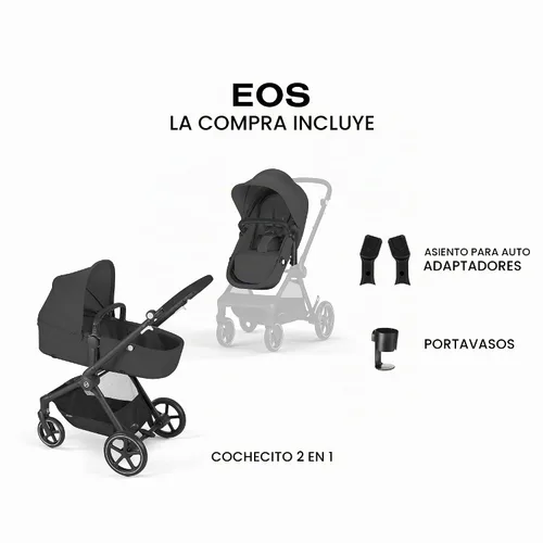 Vista 2 de Cybex EOS - Cochecito de bebé 2 en 1 para recién nacidos, bebés y niños EOS 2-in-1-Moon Negro ratón