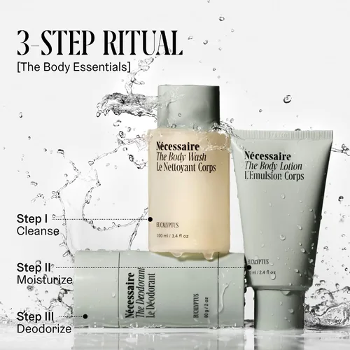 Vista 7 de Nécessaire Body Essentials - Set de regalo para el cuidado de la piel para mujeres y hombres - Gel de baño corporal de tamaño viaje, loción corporal