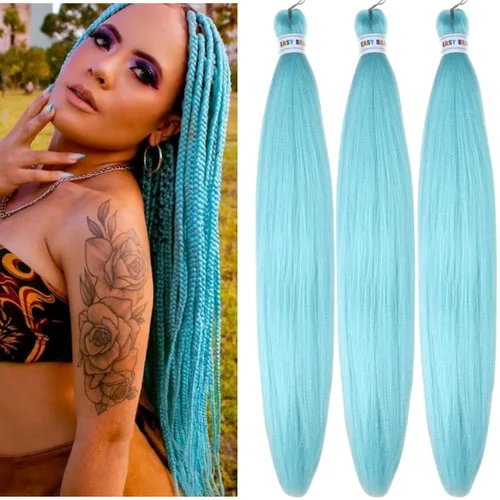 Vista 30 de Cabello trenzado para niños preestirado de 16 pulgadas, color negro para niños, trenzas sin nudos