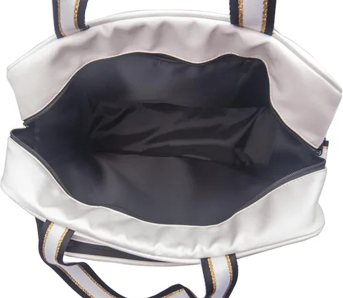 Vista 7 de Remobia Hicol Bolso deportivo grande de piel sintética blanca para mujer, bolsa de hombro para raqueta de tenis, bolsa de mano de tenis para 2