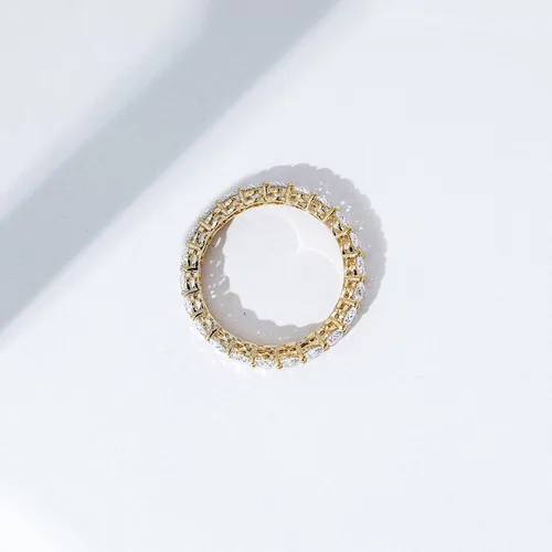 Vista 4 de Tienda Essentials 14K Gold Plated Cubic Zirconia Stackable Statement Ring
