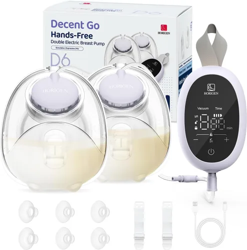 Vista 9 de Extractor de leche manos libres D6, extractor de leche ultraligero con brida suave de doble sellado, 0.98 pulgadas, bomba eléctrica portátil Rojo