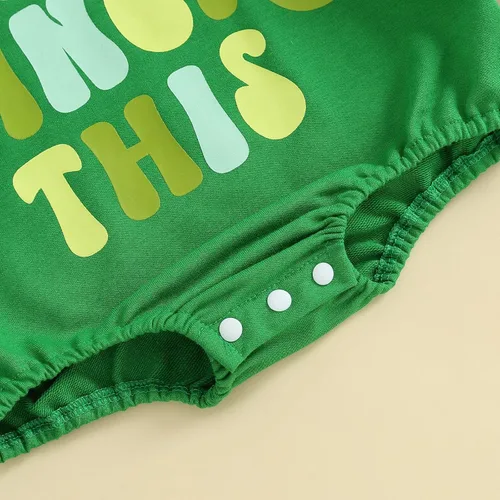 Vista 5 de Ayalinggo Ropa de primavera con estampado de letras "My First Saint Patricks Day Can't Pinch This Letter", color verde