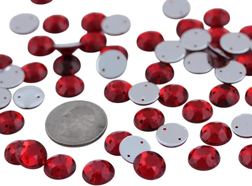 Vista 6 de Allstarco Cuentas de diamantes de imitación para coser con parte trasera plana de 0.472 in para manualidades, gemas redondas de plástico acrílico