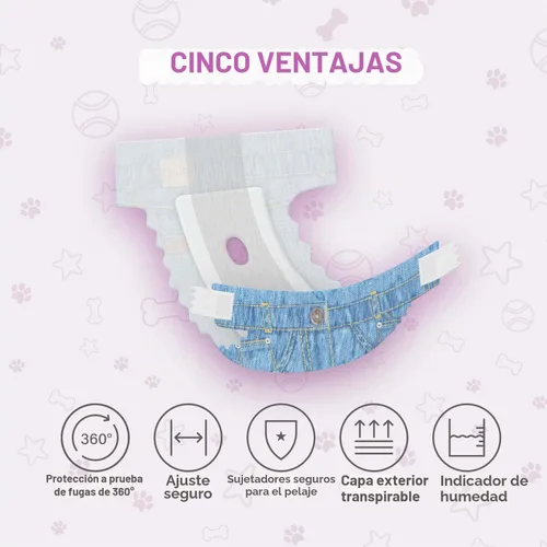 Vista 3 de COCOYO Pañales desechables para perra de tamaño XS, 84 unidades, súper absorbentes, transpirables, con indicador de humedad