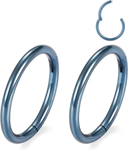 Vista 23 de GAGABODY 2 piercings para la nariz, calibre 20G, 18G, 16G, 14G, 12G, 10G, 8G, acero quirúrgico, tabique, cartílago, hélice, trago, concha, daith
