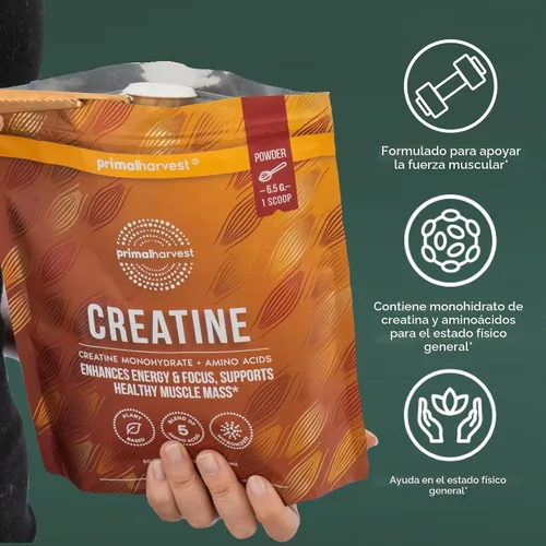 Vista 6 de Primal Harvest Suplemento en polvo de creatina para hombres y mujeres, fitness, entrenamientos y crecimiento muscular, para ayudar a promover