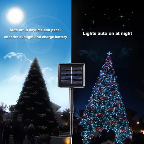 Vista 5 de Toodour Paquete de 2 luces solares de Navidad multicolor y 2 unidades de luces solares rojas de Navidad