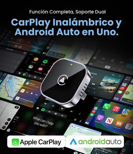 Vista 2 de Teeran Adaptador inalámbrico CarPlay y Android Auto 2 en 1