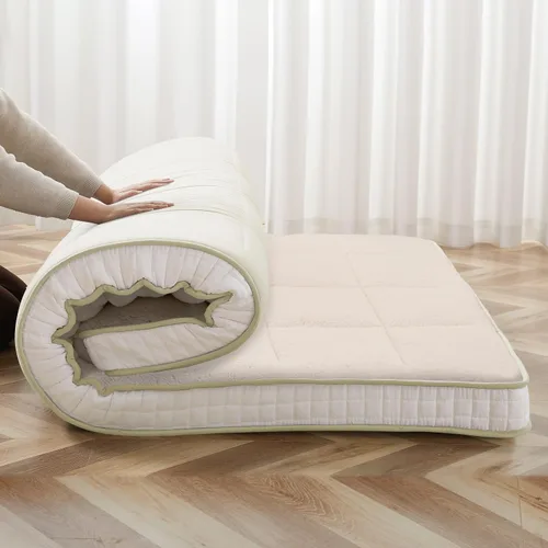 Vista 12 de Colchón de Piso Japonés - Futón de Tamaño Individual Plegable Extra Grueso - Almohadilla de Espuma Viscoelástica para Dormir para Adultos - Tatami
