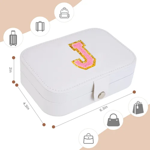Vista 3 de Uygafly Organizador de joyas Estuche de joyería de moda para viaje, organizador de viaje personalizado, regalos para adolescentes, regalos