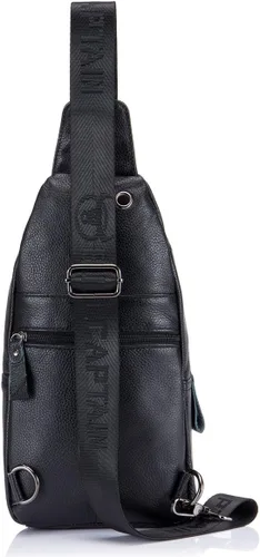 Vista 4 de Bolso de cuero genuino de los hombres del bolso de hombro de la mochila al aire libre casual Crossbody