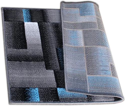 Vista 5 de Masada Rugs, Alfombra de Área Moderna Contemporánea, Azul Gris Negro (2 Pies X 3 Pies) Tapete