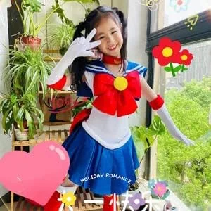 Vista 4 de AXVJKRTU Disfraces marineros cosplay para mujer Tsukino Moon Anime vestido talla EE.UU. Adulto Niño