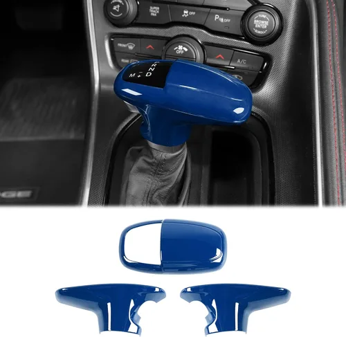 Vista 16 de CheroCar Funda para perilla de palanca de cambios Dodge Accesorios internos para Dodge Challenger Charger 2015-2022, para Dodge Durango 2018-2022