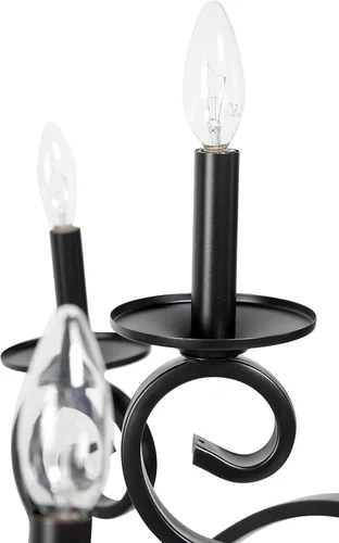 Vista 4 de Deco 79 Lámpara colgante grande moderna de metal negro con brazos enrollados, 35 x 35 pulgadas