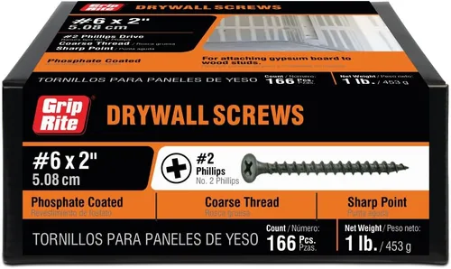 Vista 9 de Grip-Rite 1CDWS1 #6 X 1" Phillips Bugle Head Coarse Thread Sharp Point Tornillo para Paneles de Yeso, Caja de 1 libra