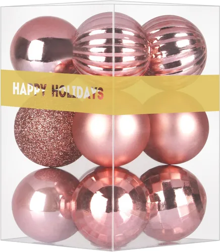 Vista 206 de Esferas pequeñas de Navidad de bronce y dorado de 1.6 pulgadas, adornos para decoración de árbol de Navidad, bolas colgantes inastillables