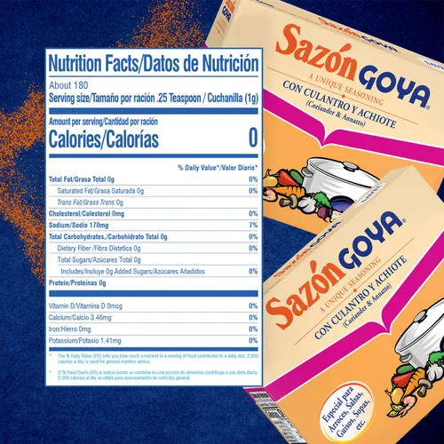 Vista 2 de Goya Foods Sazón Condimento con cilantro y Annatto, 1.41 onzas (paquete de 36)
