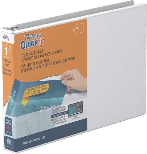 Vista 13 de QuickFit Landscape - Carpeta de 3 anillos redondos, resistente de 8 1/2 x 11 x 1 pulgadas, paquete de 4, color blanco