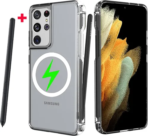 Vista 11 de Funda para Galaxy S21 Ultra con soporte para bolígrafo S, silicona líquida con ranura para lápiz capacitivo (bolígrafo no incluido), protección Negro