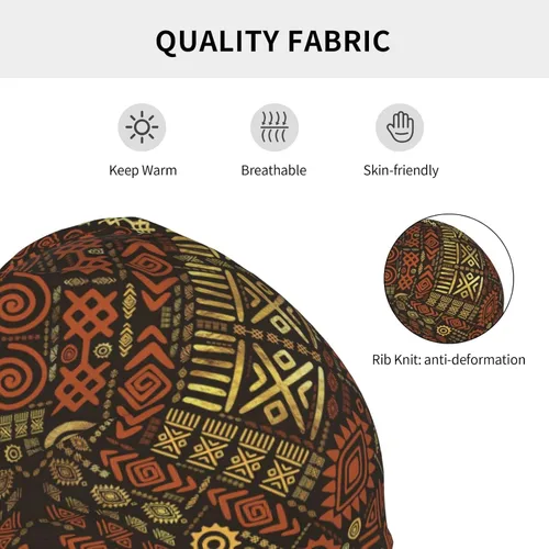 Vista 15 de Gorro africano holgado para adultos, tejido elástico, de calavera, gorro de invierno para exteriores para mujeres y hombres