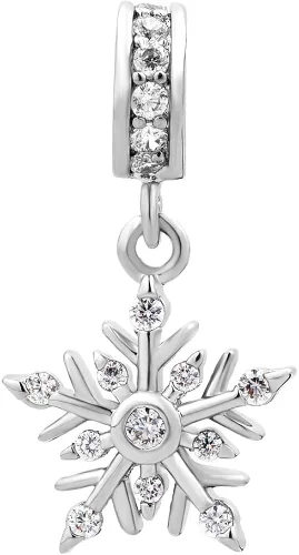 Vista 2 de LovelyJewelry - Cuentas colgantes de copo de nieve para pulseras europeas