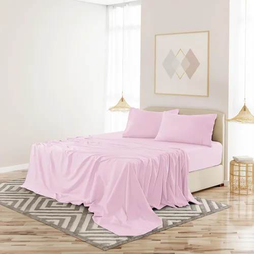 Vista 425 de LUX Décor - Juego de sábanas Twin de microfibra ultrasuave de 3 piezas con sábana encimera, sábana bajera de 16 pulgadas de profundidad y funda