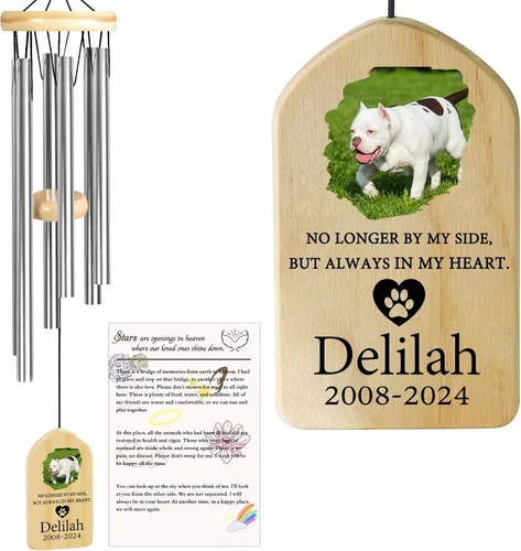 Vista 36 de Jocidea - Campanillas de viento personalizadas para gatos en memoria de gato, regalo por pérdida de gato, regalo de condolencia de mascota, regalo