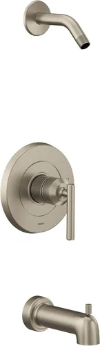 Vista 5 de Moen Gibson - Kit de molduras de ducha M-CORE serie 2 con asa, brazo y boquilla de bañera, válvula y cabezal de ducha se vende por separado Bronce