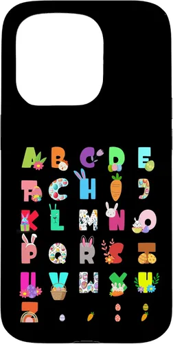 Vista 14 de Cute Alphabet Funny Easter Day ABC Letters Egg Rabbit Case for iPhone 17