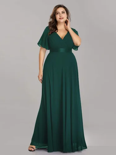 Vista 4 de Ever-Pretty 09890 Maxi vestido de fiesta de noche, con cuello en V doble, para mujer