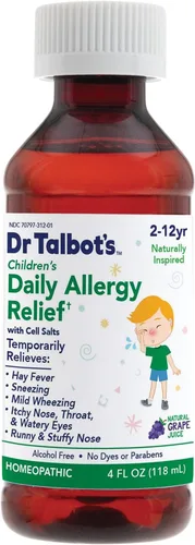 Vista 8 de Dr. Talbot's Medicina de alivio de alergias para niños, 4 onzas, incluye taza de dosificación, para 2 a 12 años, sabor natural a uva