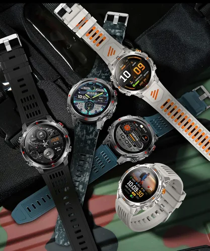 Vista 26 de Relojes inteligentes múltiples modos deportivos para hombres con linterna, reloj inteligente para Android y iPhone, pantalla táctil HD de 1.7 Negro