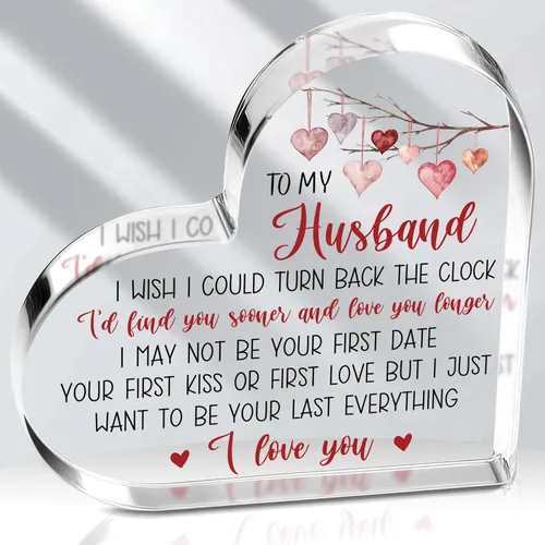Vista 11 de Regalos para novia para mi novio, romántico día de San Valentín, regalo para él, su novio, novia, marido, esposa, corazón acrílico, recuerdo