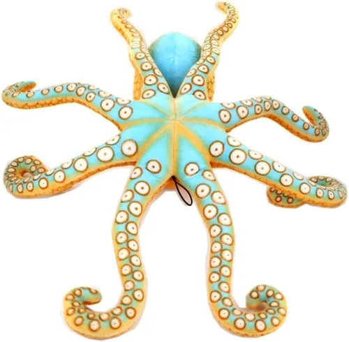 Vista 5 de YunNasi Pulpo de peluche animales marinos de peluche realista pulpo de peluche suave para niños 19.6 pulgadas