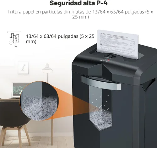Vista 4 de Bonsaii Trituradora de papel resistente de 18 hojas de corte cruzado de 60