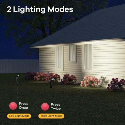 Vista 5 de Consciot Focos solares para exteriores, IP67 impermeable 2 en 1, luces solares de día, luces decorativas de Navidad duraderas para jardín, patio