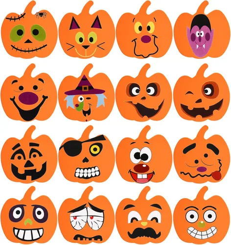 Vista 6 de Sumind Kit de manualidades de calabaza de Halloween, 32 piezas, calcomanías