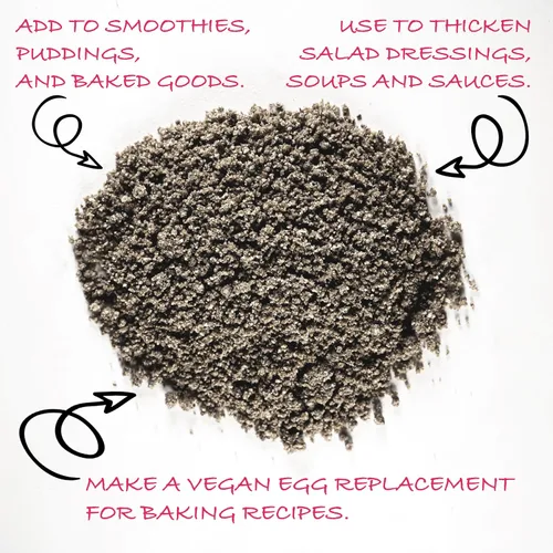 Vista 3 de Worldwide Botanicals Semillas de chía orgánicas molidas, 1 libra, excelente fuente de fibra, proteínas y ácidos grasos omega-3, sin gluten, veganas