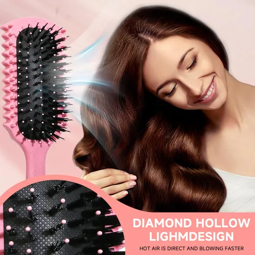 Vista 4 de Cepillo definidor de rizos, productos de cepillo de pelo rizado con 3 piezas de cepillo de pelo de espalda resbaladiza, cepillo de cerdas, peine