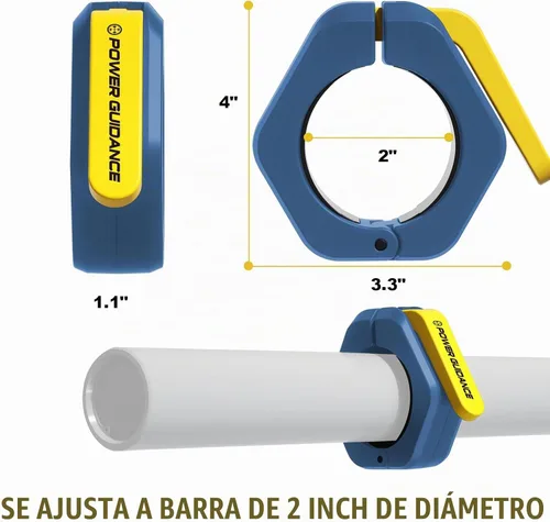 Vista 7 de POWER GUIDANCE Pinzas de barra para pesas, solo para abrazaderas olímpicas de 2 pulgadas, abrazaderas de peso antideslizantes, collar de barra