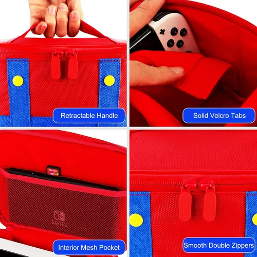 Vista 5 de Owngen Carry Case for Nintendo SwitchOLEDLite, Waterproof Portable Soft Shell Travel Carrying Protective Carrying Storage Bag for NS Consolo Dock