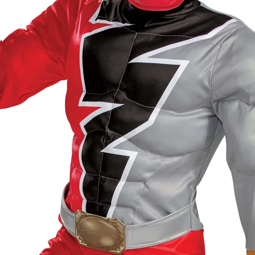 Vista 3 de Disfraz de Ranger rojo para niños, disfraz oficial de lujo Dino Fury Power Ranger