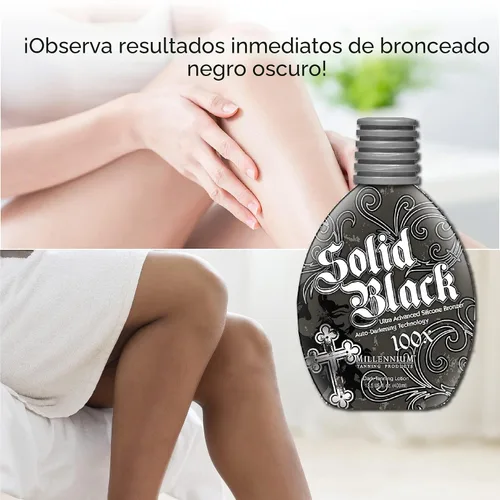 Vista 4 de Millenium Tanning, Loción bronceadora para cama solar, New Solid Black, 100 x, 13.5 onzas