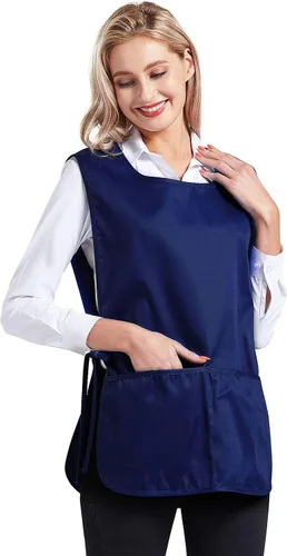 Vista 2 de Nanxson Delantal de zapatero unisex con 2 bolsillos profundos, paquete de 2 Smock con lazos laterales para el trabajo de la cocina CF3137